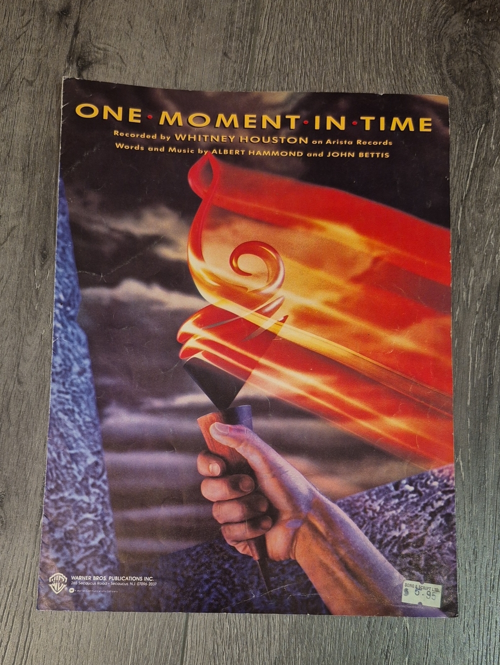 Vintage Sheet Music: WHITNEY HOUSTON One Moment In Time - Piano Vocal 1988